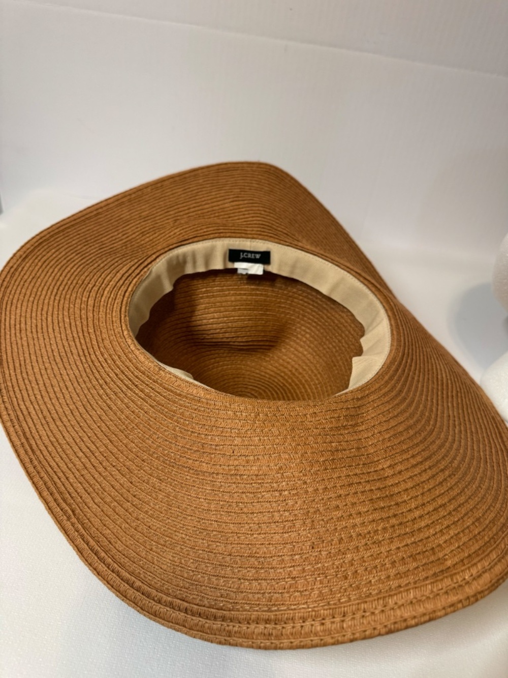 J. Crew Camel Wide Brim Floppy Sun Hat Packable Beach & Resort Hat - Picture 2 of 8